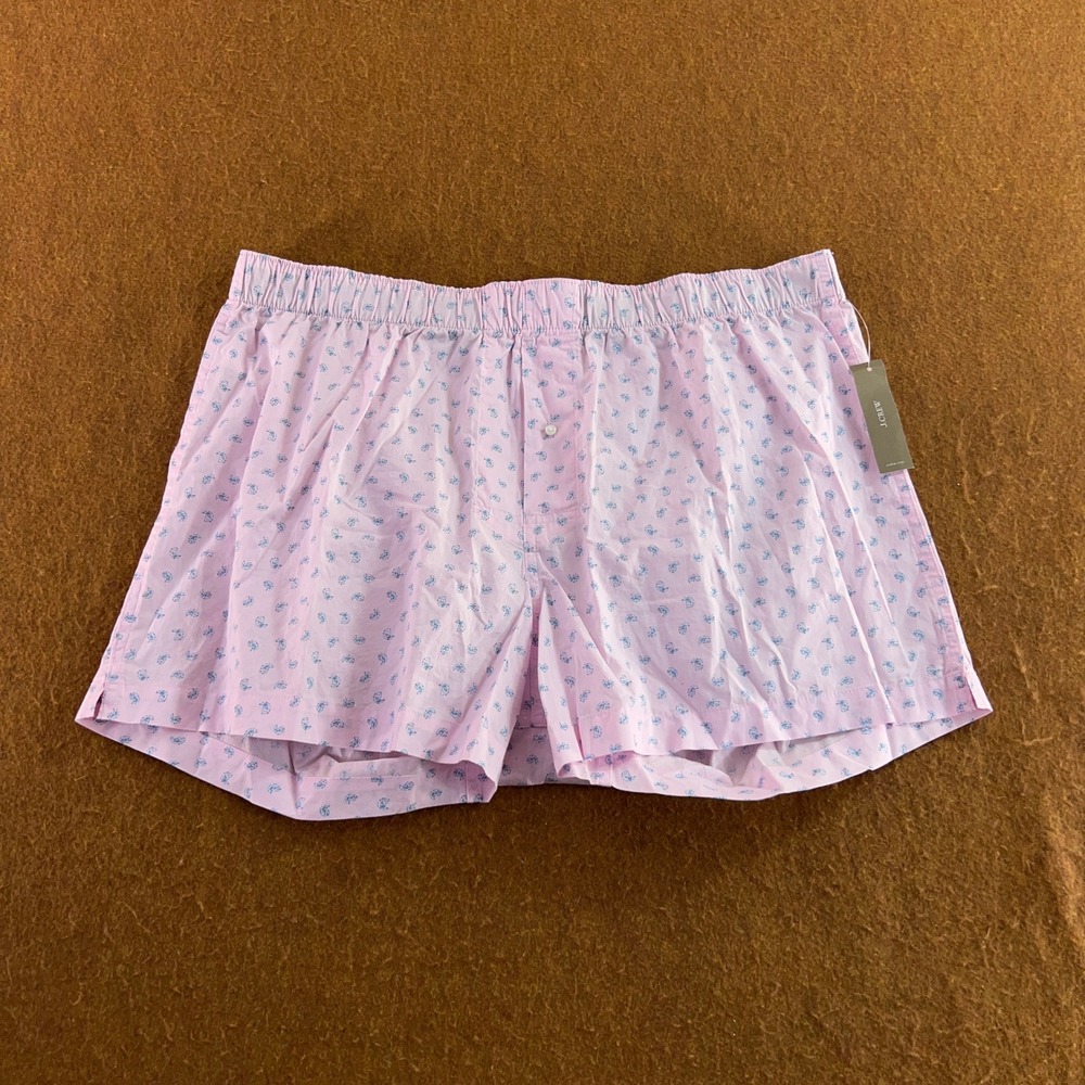 J.Crew Mens Large Pink Paisley Woven Cotton CM219 Boxer Shorts NWT